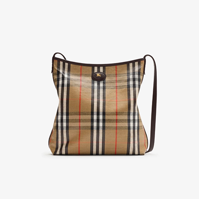 burberry small sand vintage check highlands shoulder tote bag
